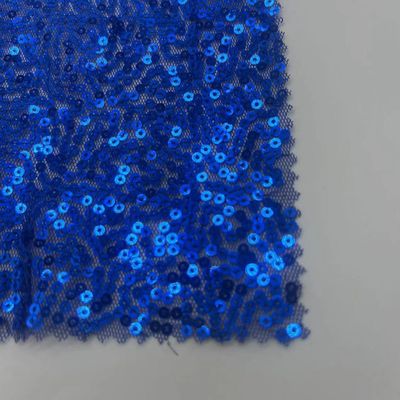 Customization Color Mesh Sequins Embroidery Fabric 100% Polyester Good For Women Party Dresses