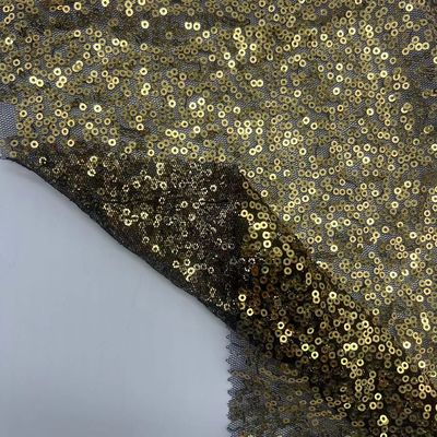 Customization Color Mesh Sequins Embroidery Fabric 100% Polyester Good For Women Party Dresses